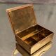 German compartmentalized stamp box early twentieth GHG Gesch holly leaf