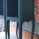 Pair of bedside tables revisited in petrol blue