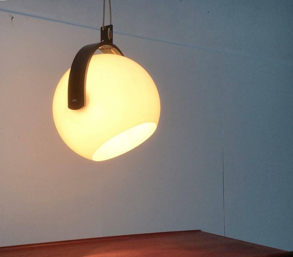 Mid-Century Swiss Space Age Plastic & Plywood Pendant Lamp from Temde, 1960s