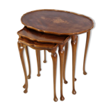 Set of 3 Insert Tables with Neo-Rococo-style Marquetry from Around the 1960s