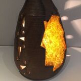 Ceramic and orange-yellow glass lamp