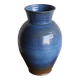 Grand vase en grès émaillé bleu – signé