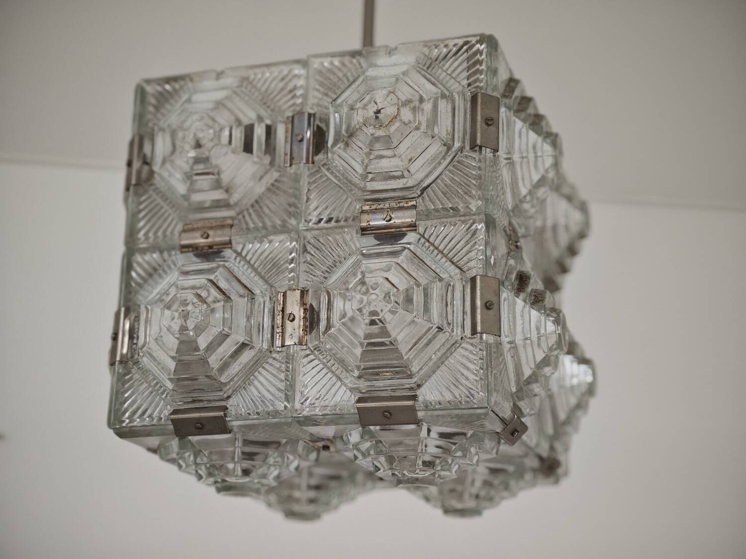 Pyramid chandelier by Jaroslav Bejvl for Preciosa, Kamenicky Senov 1967