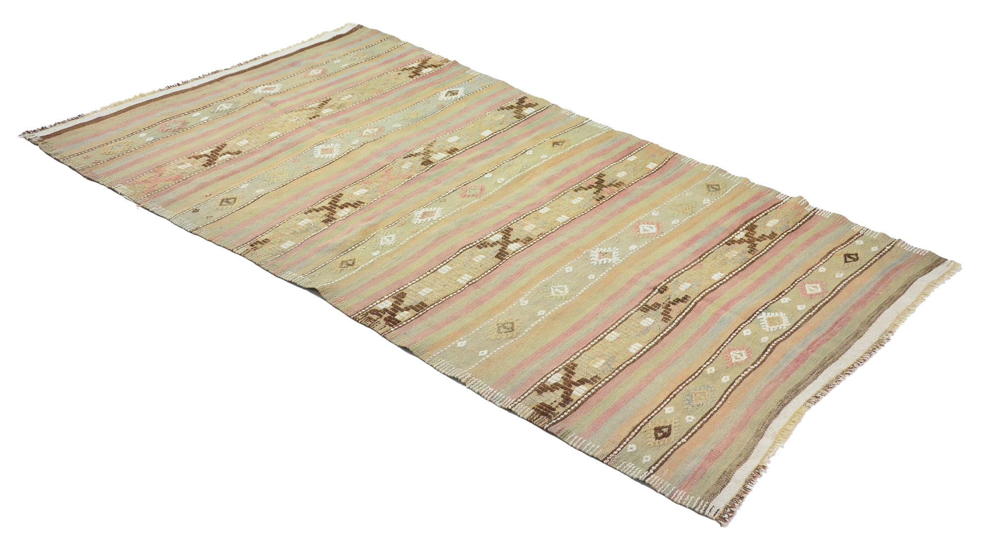 Anatolian handmade kilim rug 243 cm x 130 cm