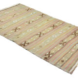 Anatolian handmade kilim rug 243 cm x 130 cm
