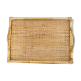 Vintage 60s rattan serving tray