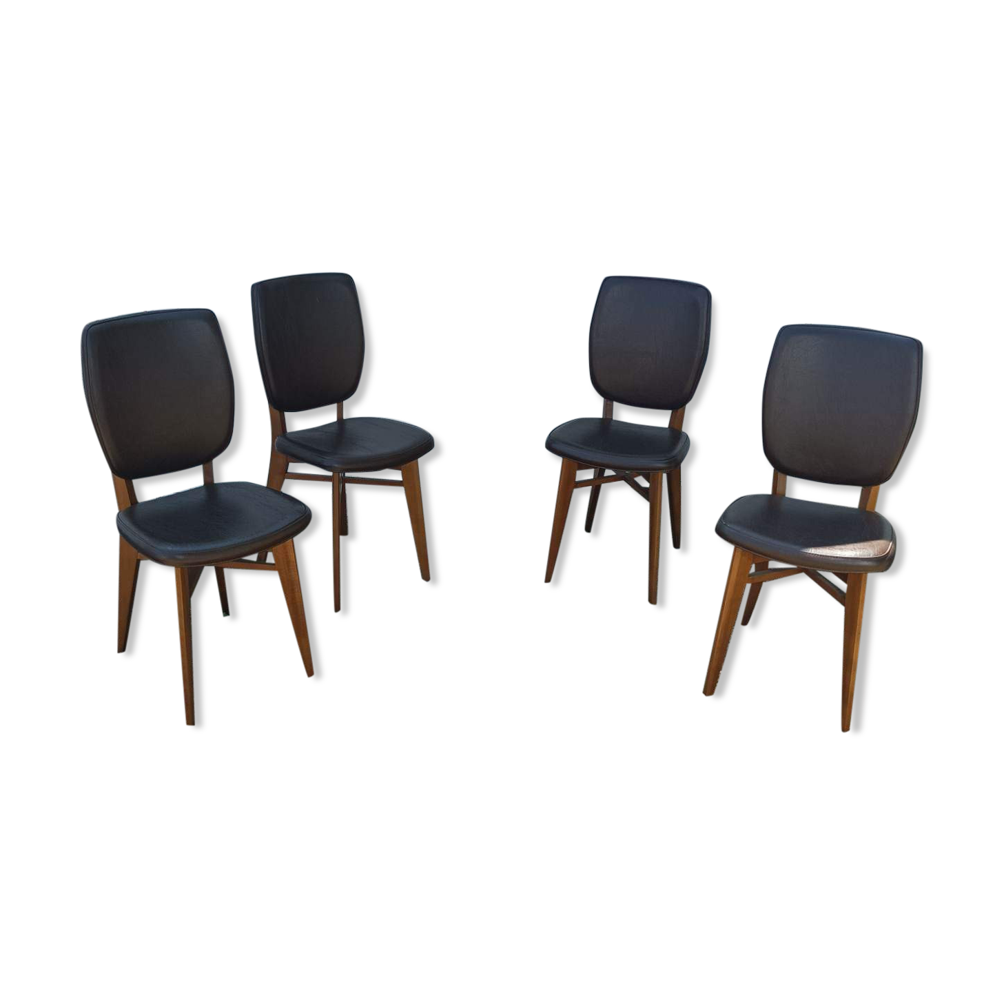 4 vintage Scandinavian teak chairs