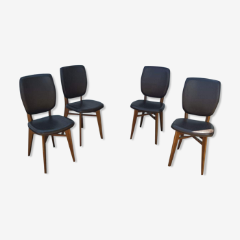 4 vintage Scandinavian teak chairs