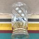 Pair Old Glass Vase Moulded Gold Decor AMORA - Vintage Geometric Design