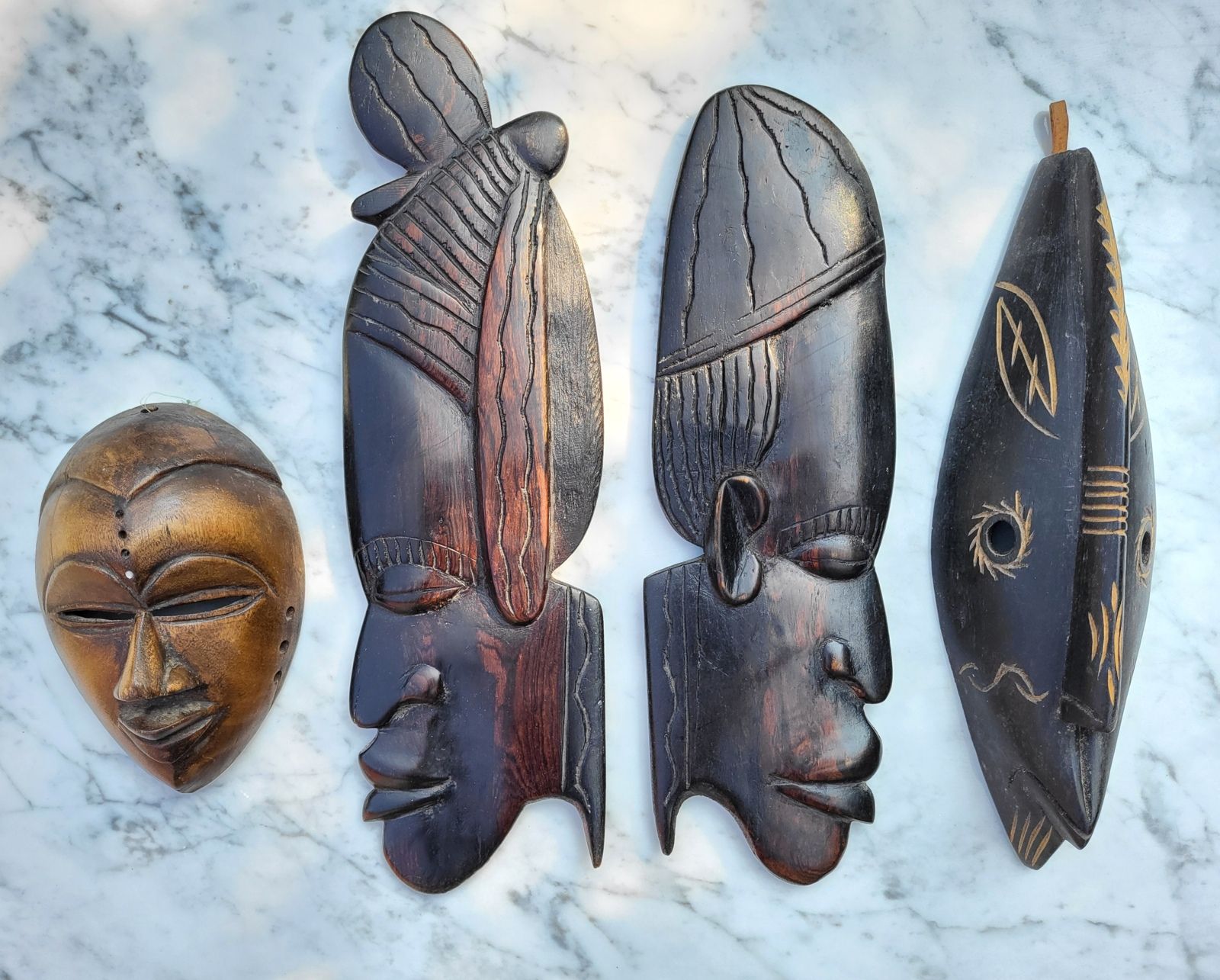 Set of 5 vintage African masks