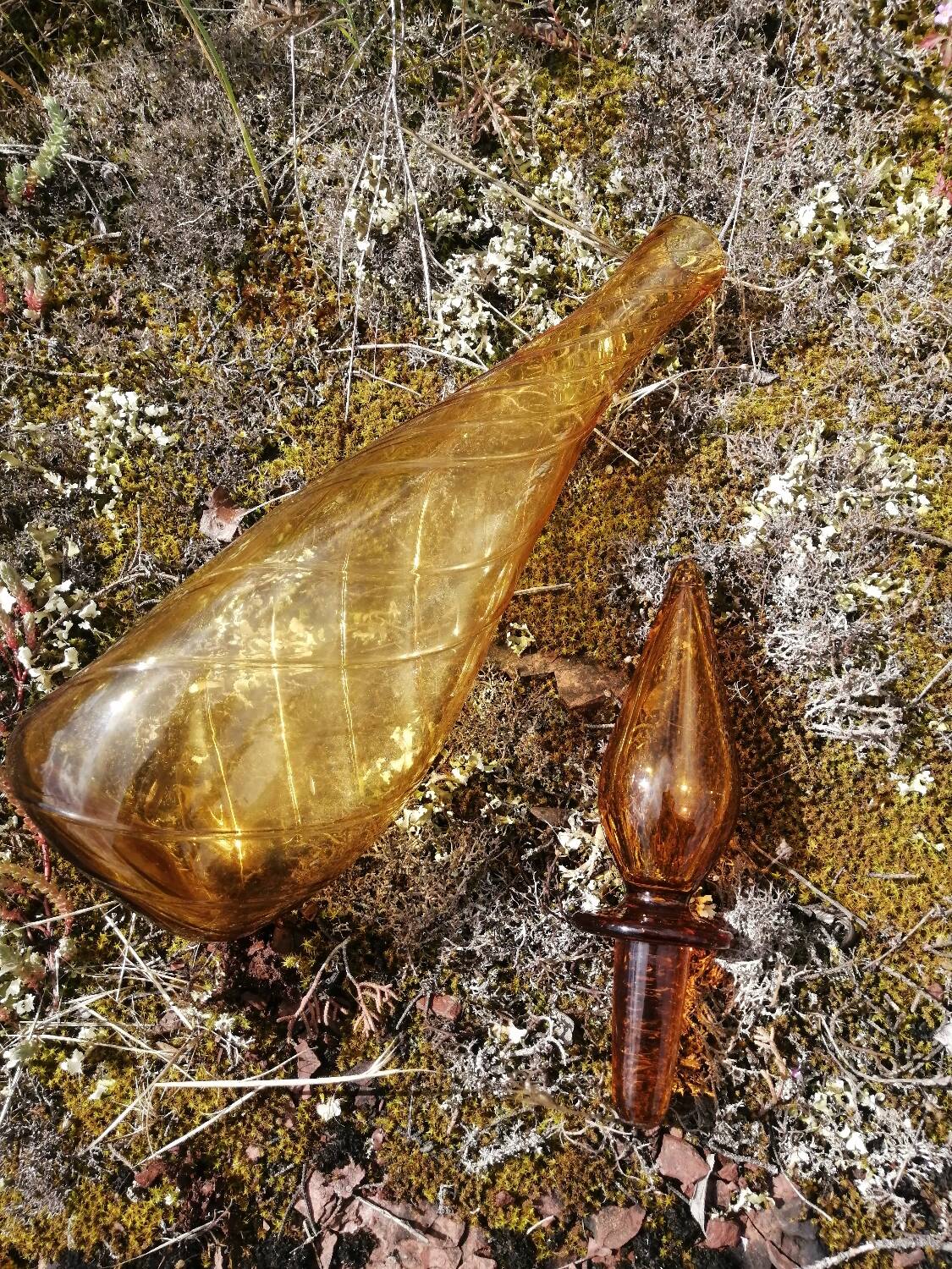 Vintage Empoli Italian blown glass carafe.