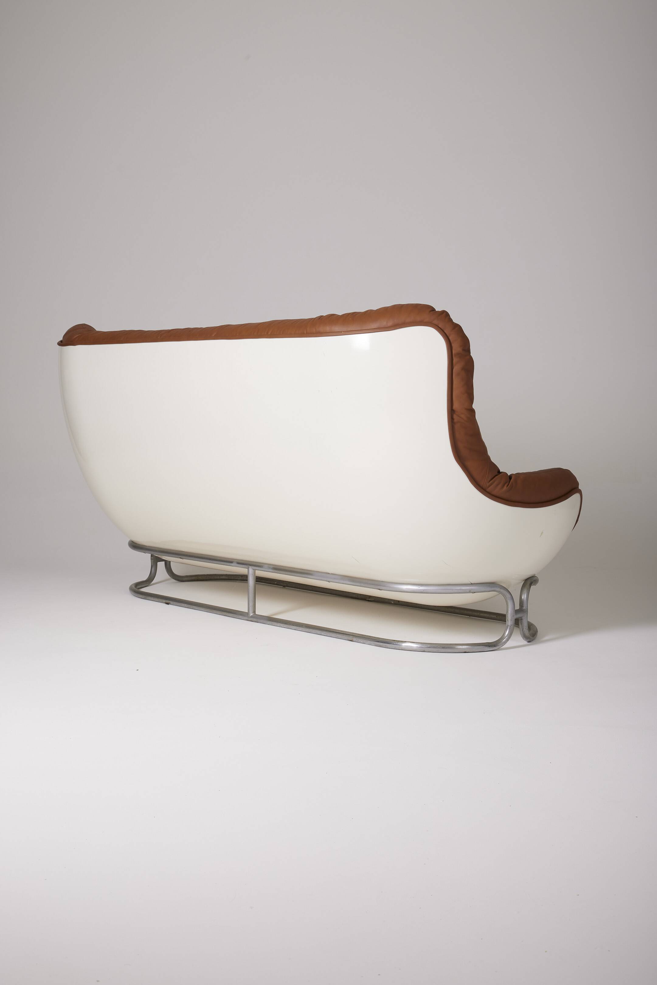 Michel Cadestin karate leather sofa, 1970s