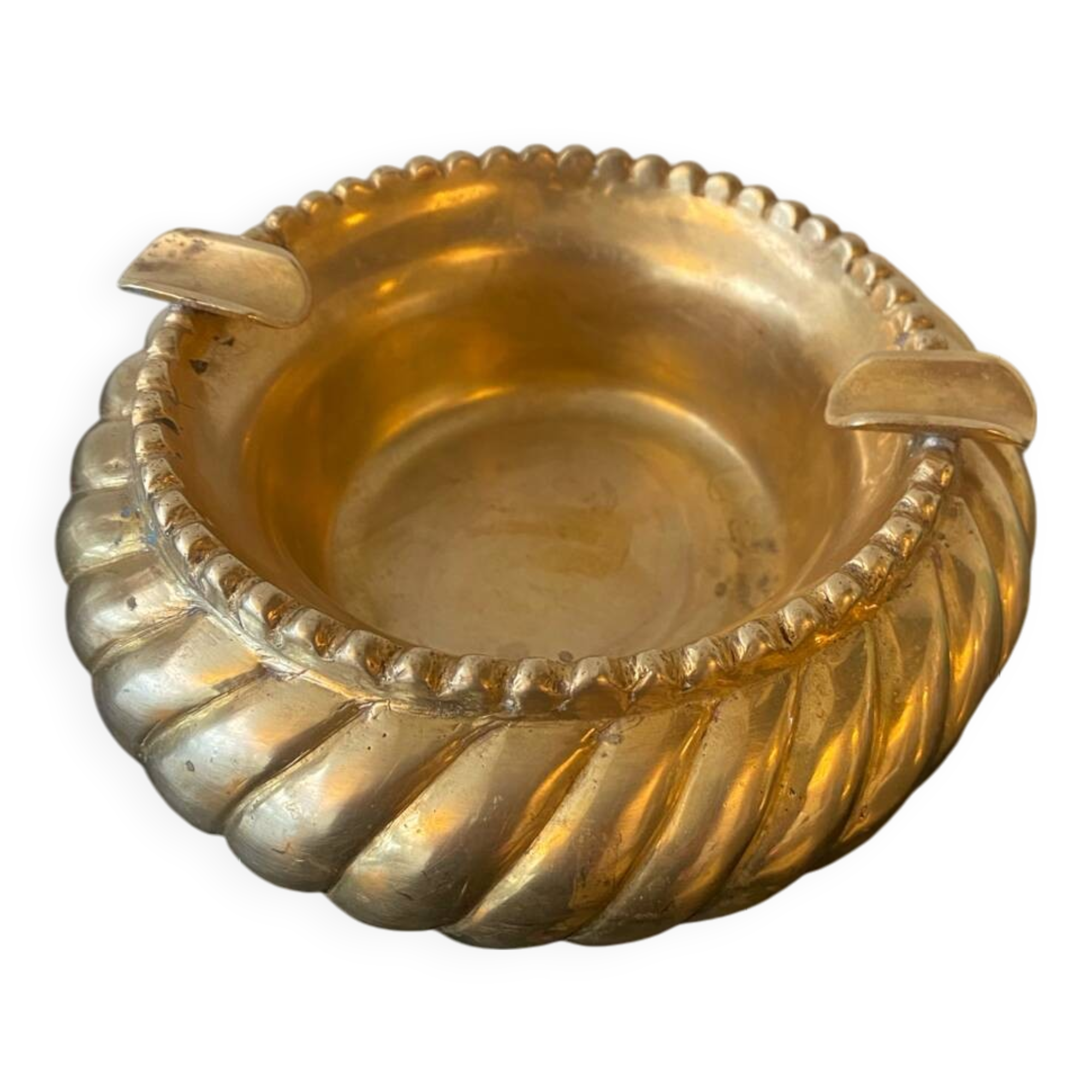 Vintage gold-plated copper/brass ashtray