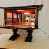 Mini-bar ancien sculpté bois  massif de chêne renaissance