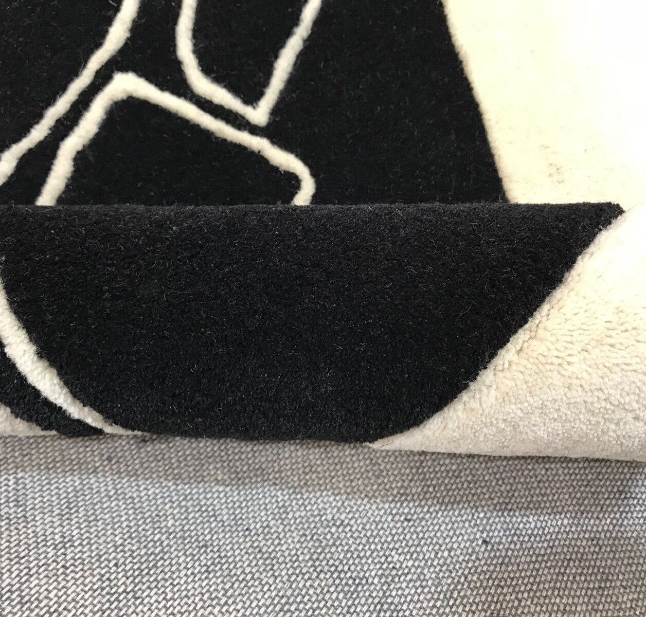 Vintage Danish carpet in surreal pattern wool