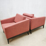 Midcentury design cubic armchairs lounge club chairs Theo Ruth Artifort set of 2