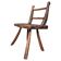 Rustic Wabi-Sabi style accent chair in dark curved hardwood, 1900s.