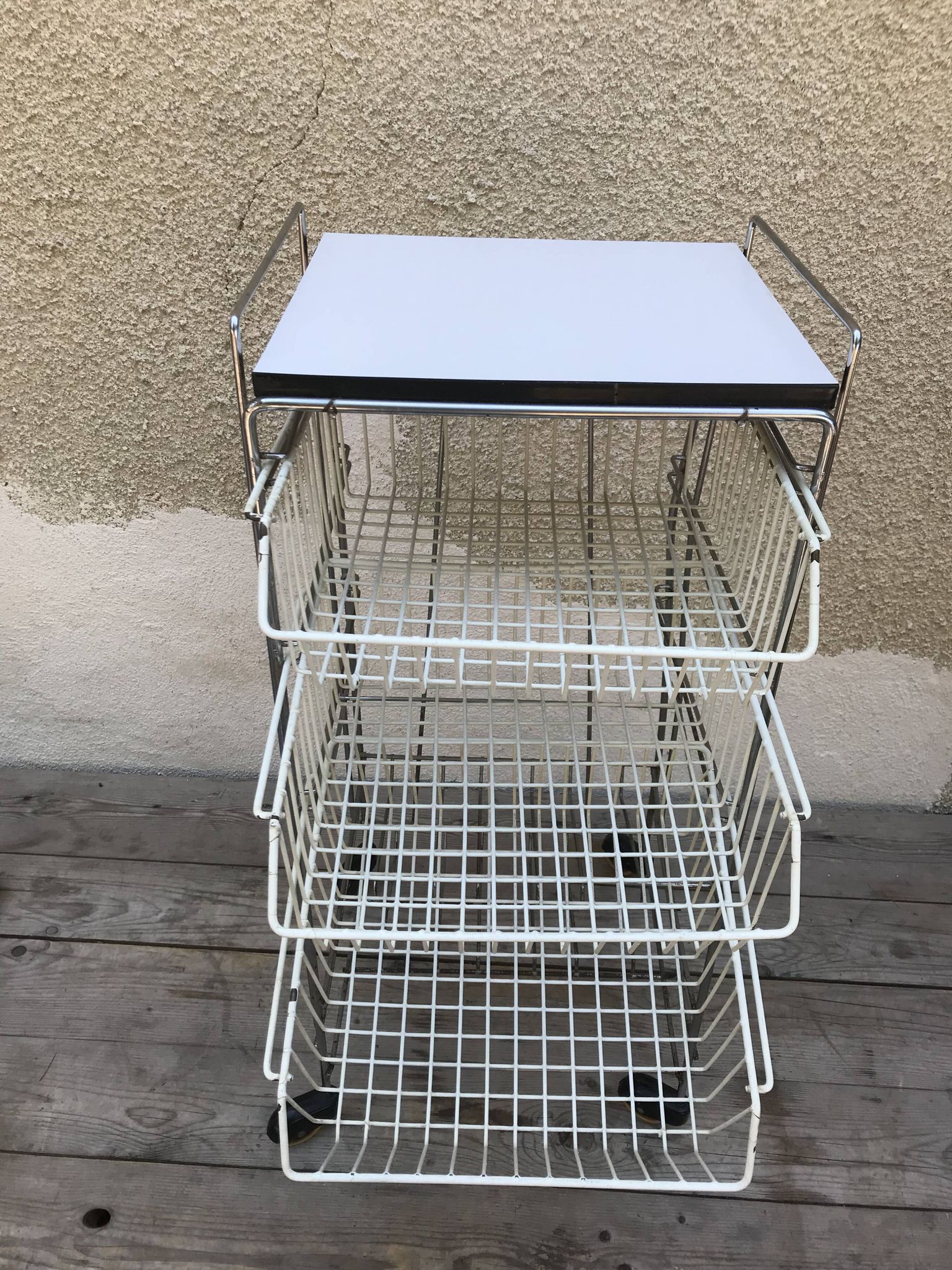 Metal serving trolley 1970s