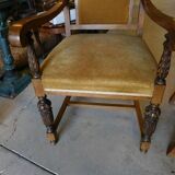 Pair of solid cedar armchairs from the end of the 19th century