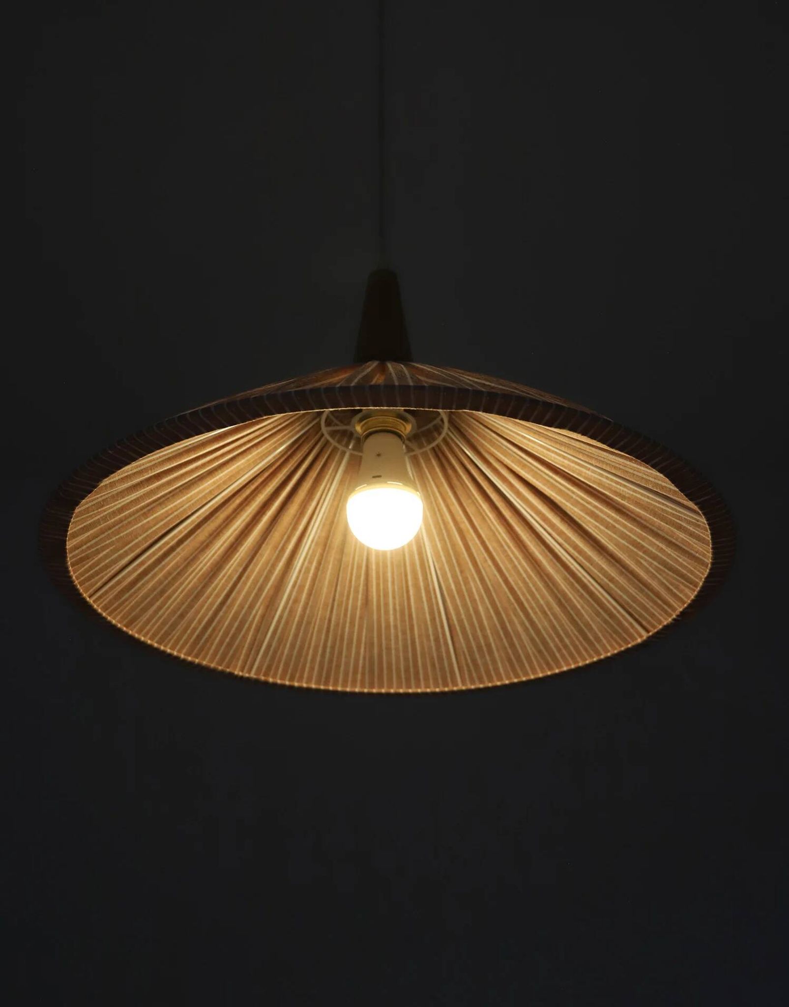 Suspension ELEONORE — 60 cm, lin et coton rayé terra
