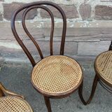 Set of 4 Mismatched wooden bistro chairs