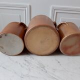 Trio de saloirs cache-pots en grès vintage