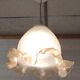 Suspension with opalescent and skirted glass lampshade. Noon. 20th century