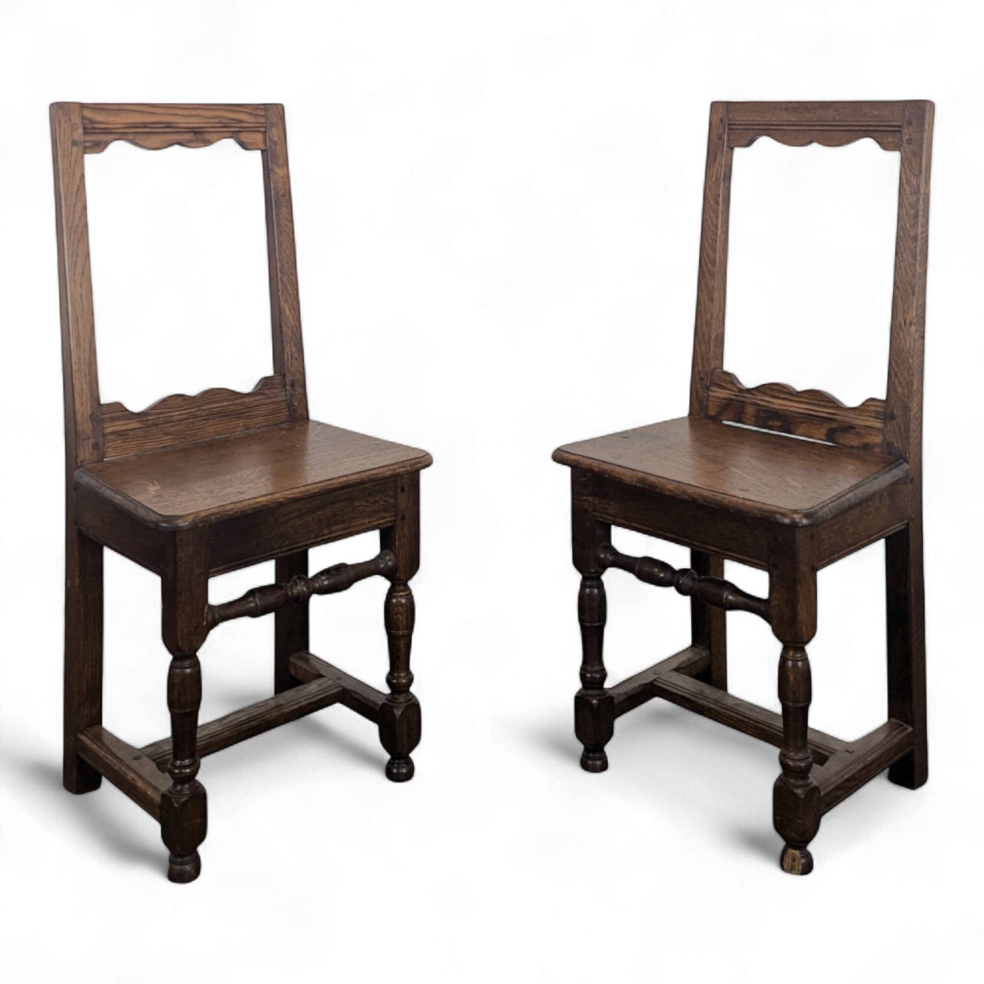 Pair of Lorraine oak chairs