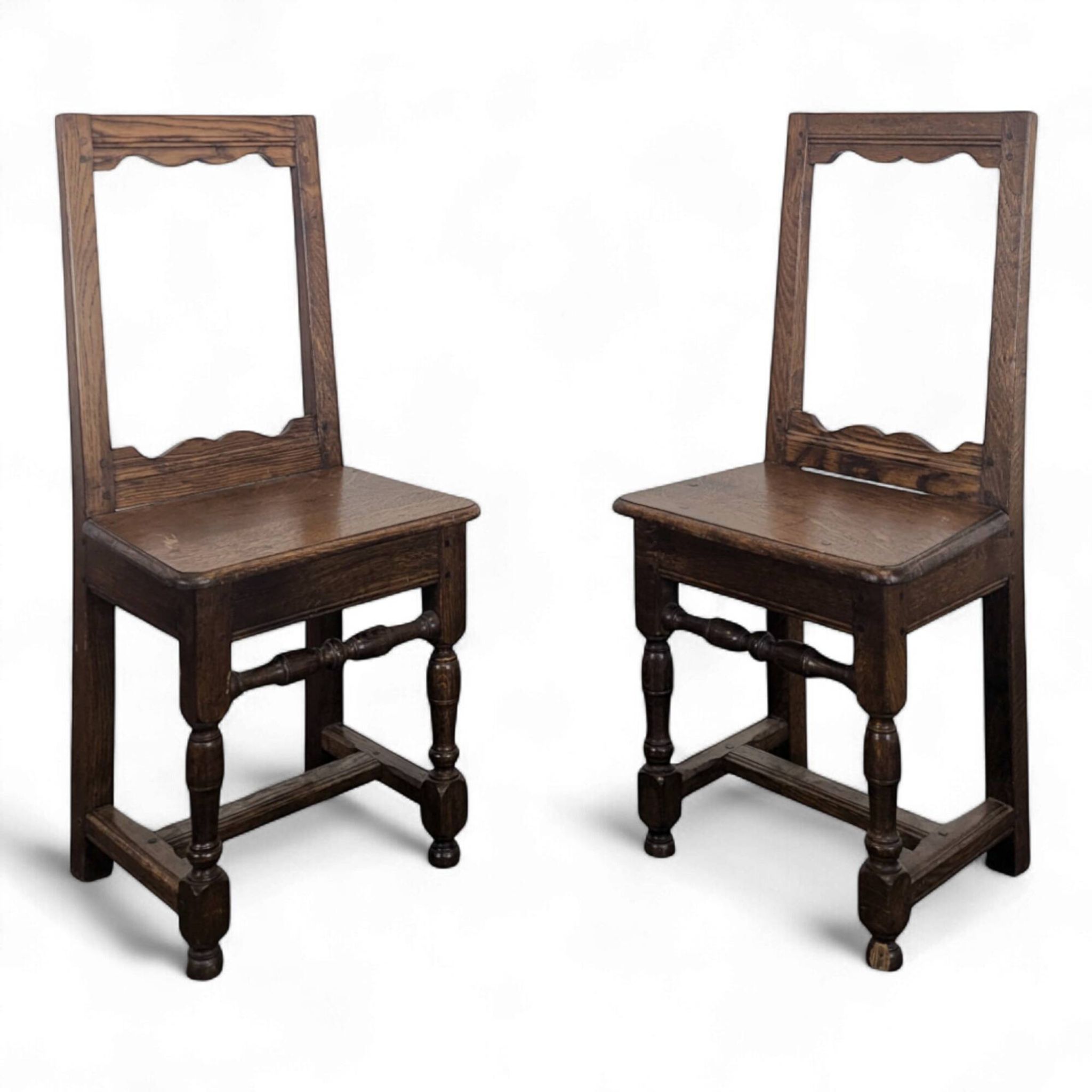 Pair of Lorraine oak chairs
