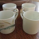 4 Limoges porcelain espresso cups by Fabrique Royale Limoges