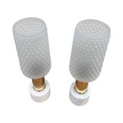 A pair of bedside lamps with a marble base, VEB Narva Leuchtenbau Lengefeld Germany, 1960s.
