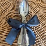 Set of 6 silver metal spoons