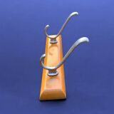 Vintage wooden wall coat rack - 2 hooks