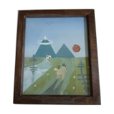 Framed oil painting