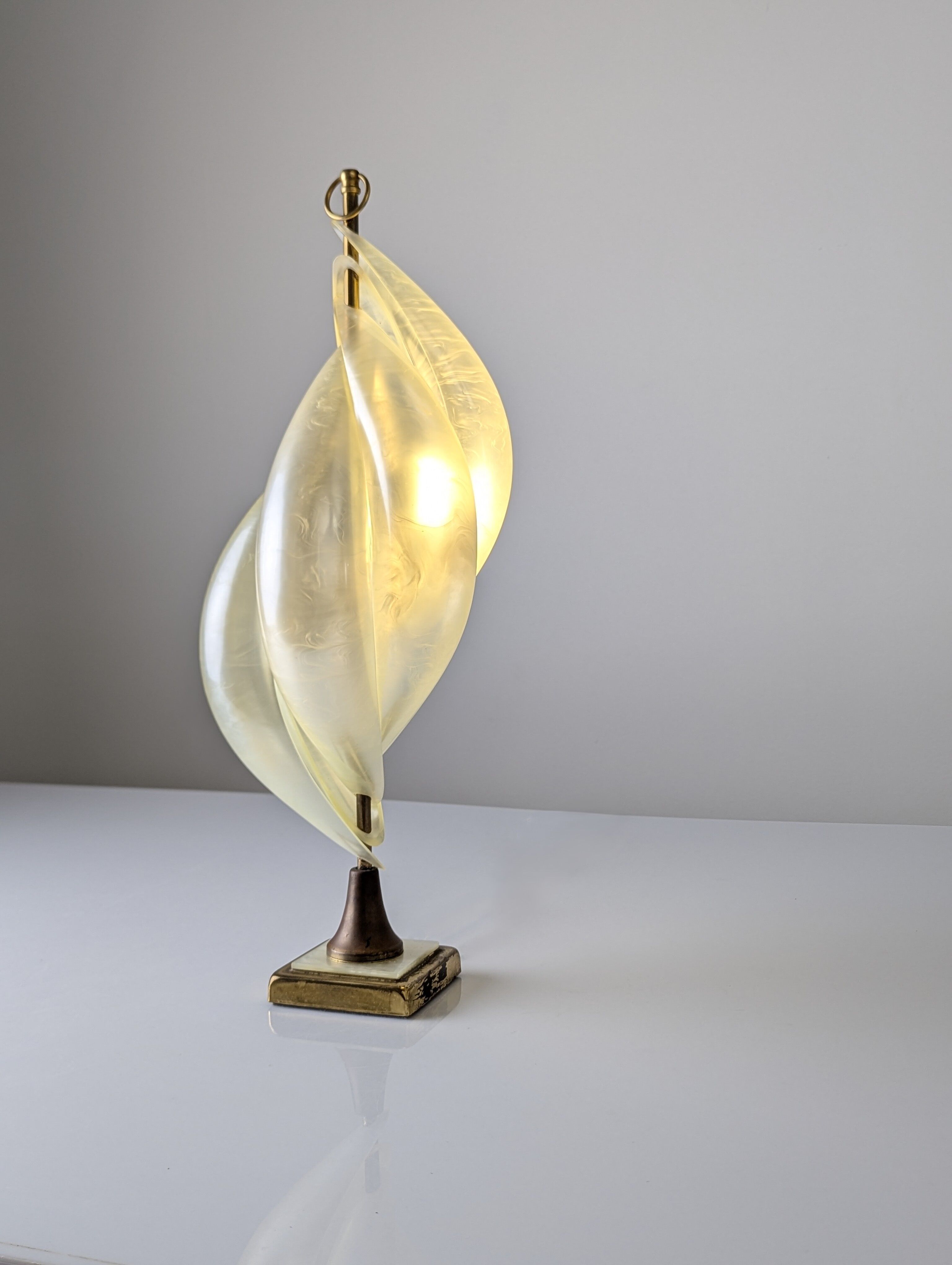 Maison Rougier table lamp in opalescent lucite 1970s