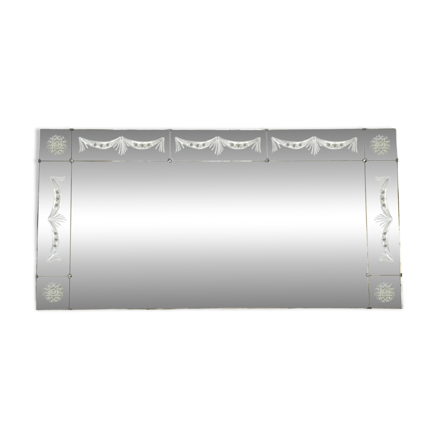 Venetian-style brasserie bistro mirror with chiseled decoration 200 x 100