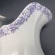 Large antique toilet bowl by Jules Vieillard Bordeaux with violet floral decoration.