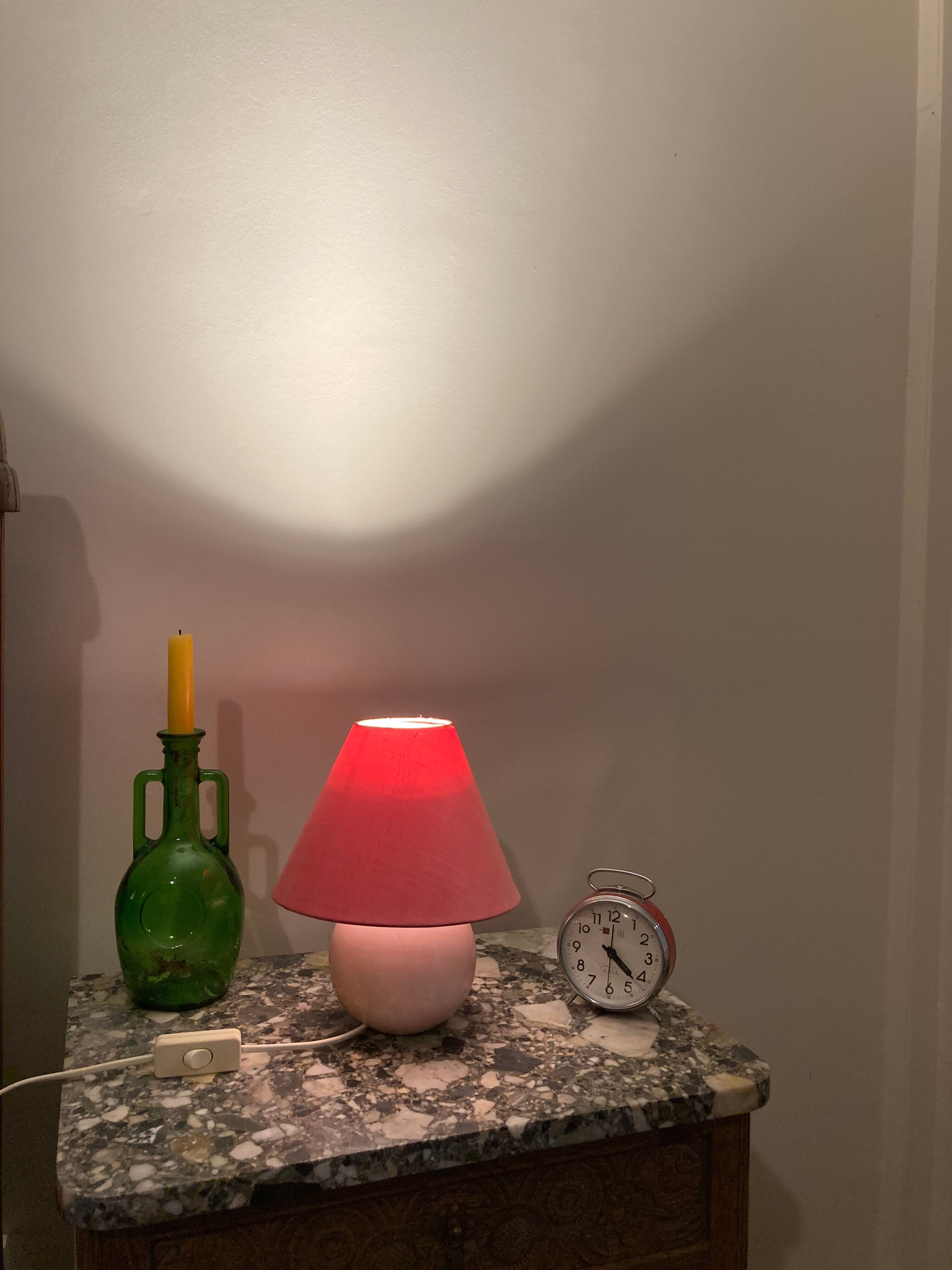 Marble style rose quartz bedside lamp