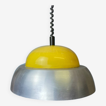 Grande lampe de cuisine rabattable en métal des années 1970