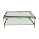 Coffee table 1970 home rings ramsay metal chrome dore 2 levels