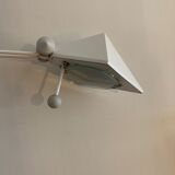 White pyramid desk lamp embnched white pyramid Lungean and Pellmann 1980