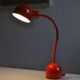 Vintage red French postmodernist desk lamp from the 1980s