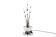 Chromium and alabaster metal reed lamp, 1980s