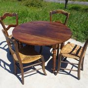 Ancienne table console en noyer, pieds en cuillère de miel