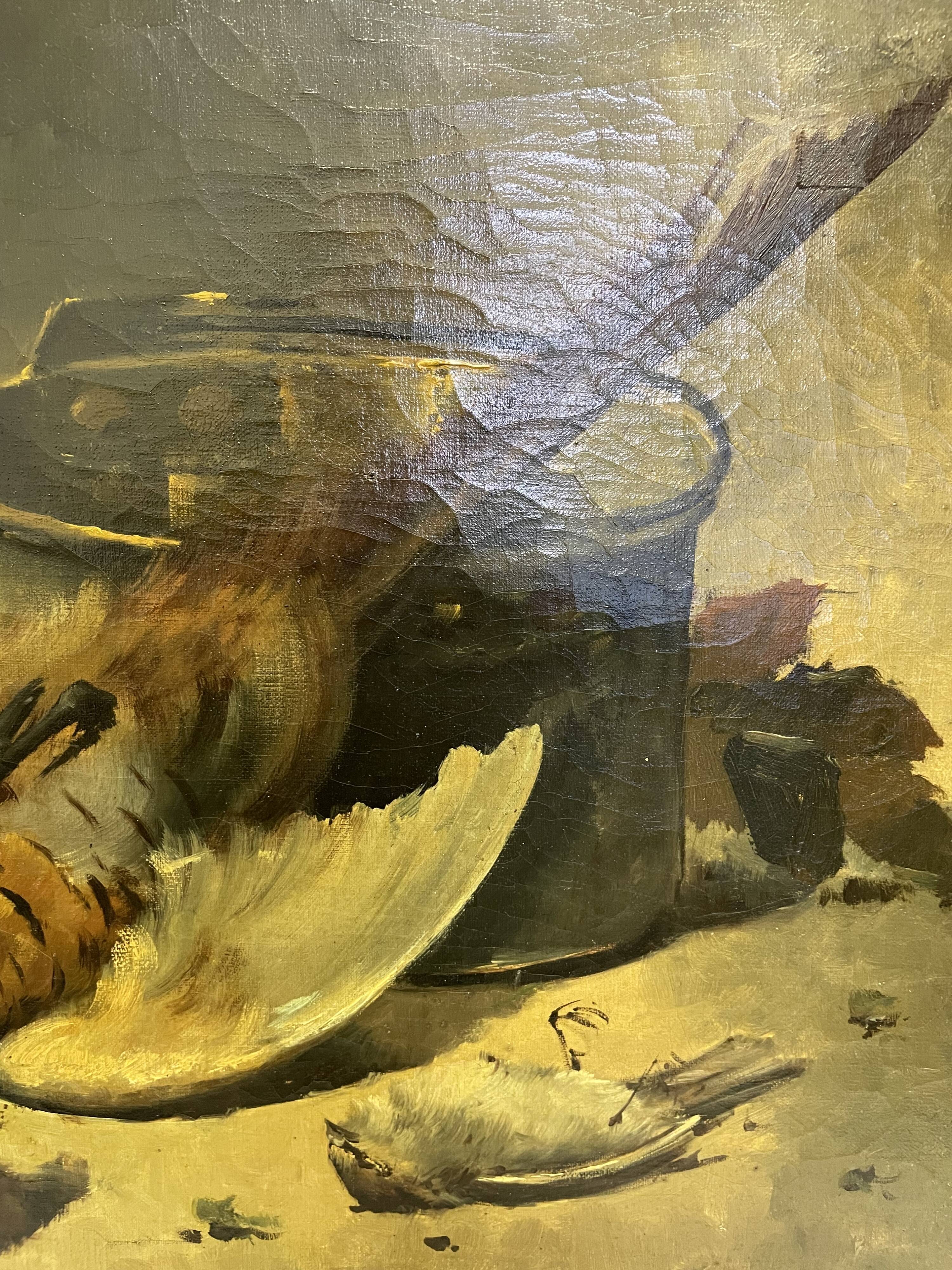 Painting still life Pheasant and Sparrow - Le ROUX