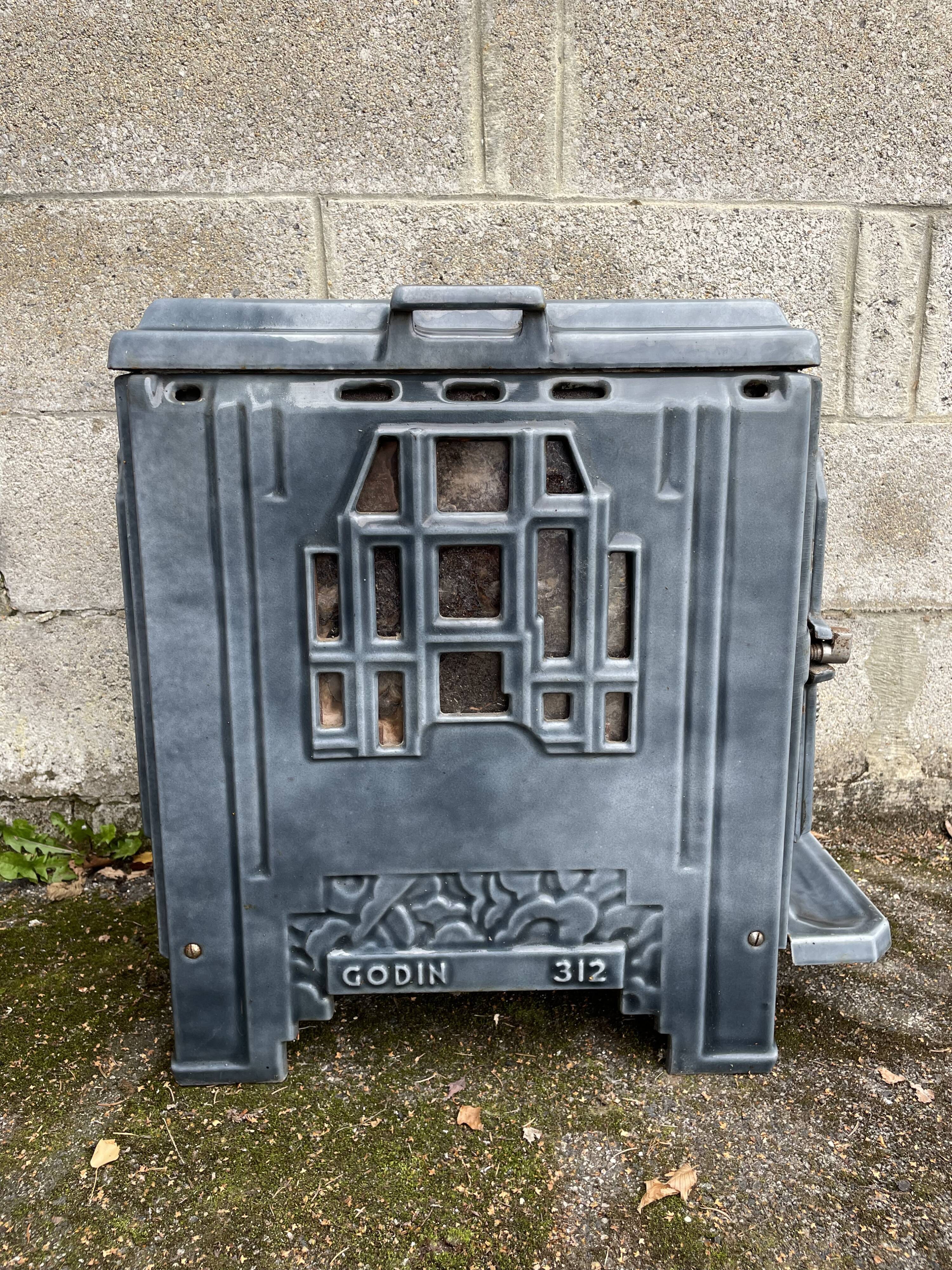 Ancien poêle Godin 312 Art Déco