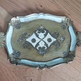 Golden and white Venetian serving tray