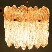 Orrefors Vintage Glass Suspension, Space Age lamp by Fagerlund