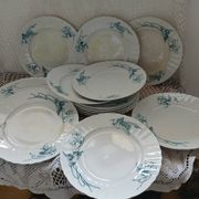 12 assiettes plates anciennes en Terre de fer 