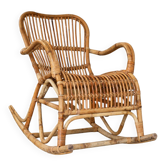 1970s rattan rocking chair